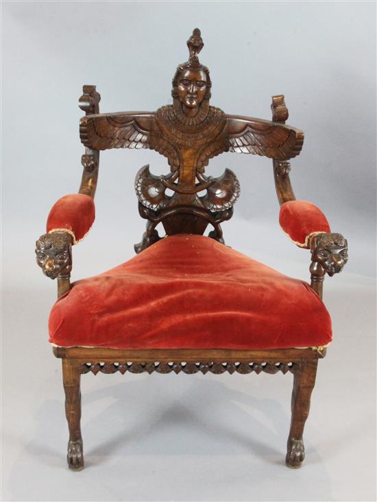 An Egyptian revival chair